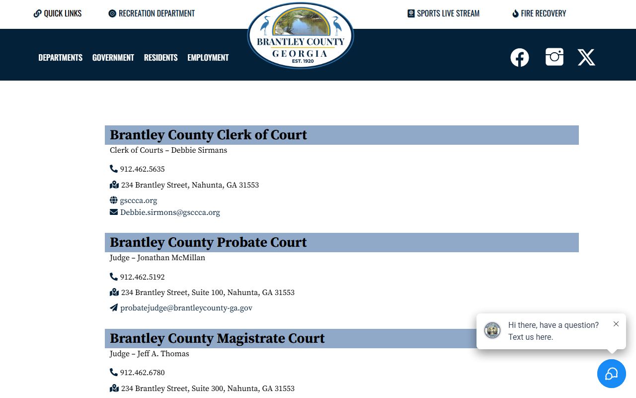 Brantley County court records after arrest official courts contact page